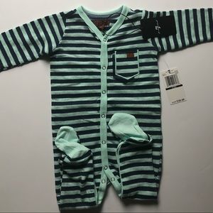 7 For All Mankind Baby Boys Striped Footie Pajama